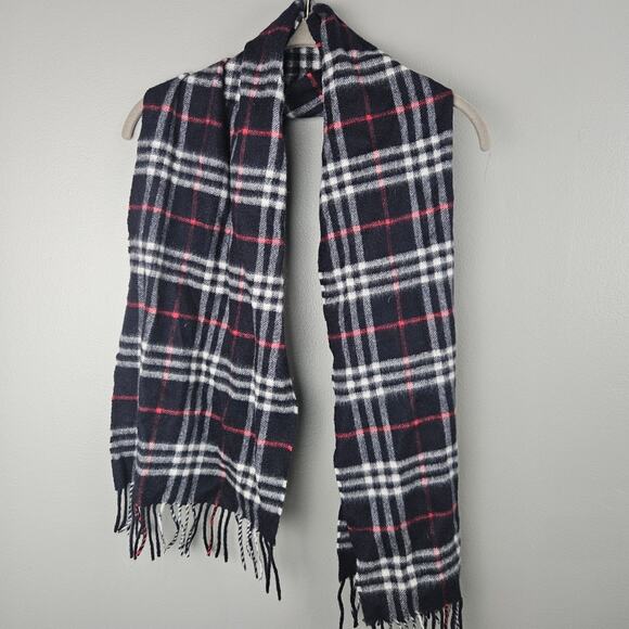 Burberry 100% Cashmere Plaid Fall Scarf - Picture 1 of 5